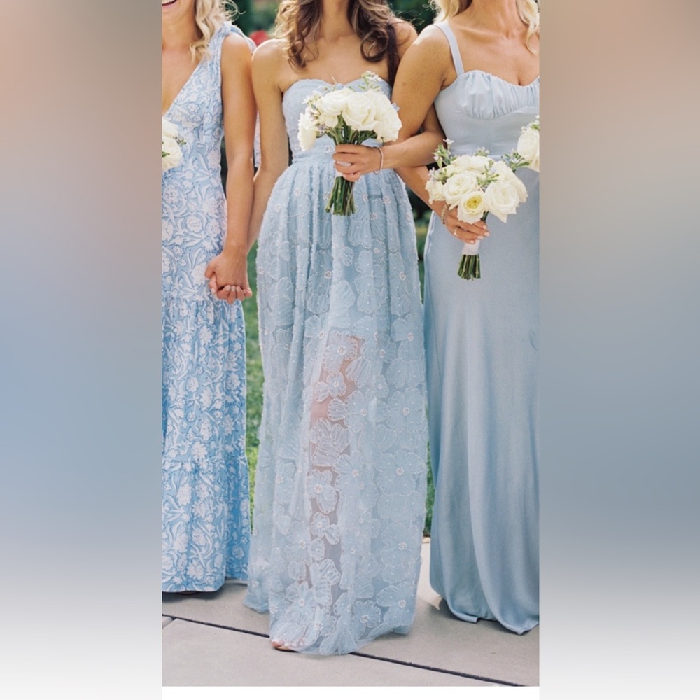 Dress the Population Light Blue Lace Gown